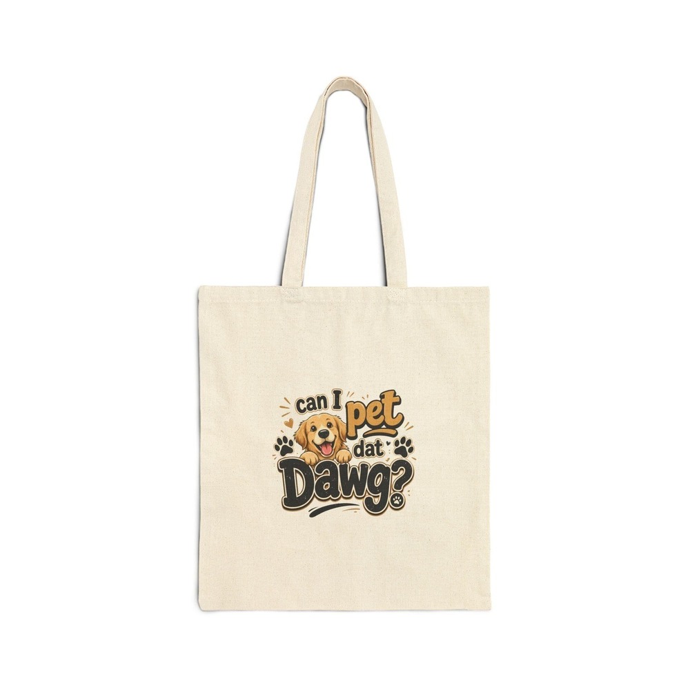 Can I Pet Dat Dawg Tote Bag Funny Dog Meme Canvas Tote Cute Dog Lover Gift